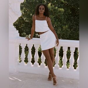 Abercrombie & Fitch White Sequin 2 Piece Set